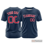 Navy Custom Baseball Jersey Tee Personalized Team Name Number for Men Women
