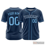 Navy Custom Baseball Jersey Tee - Stitched Name & Number Personalization for Men & Women