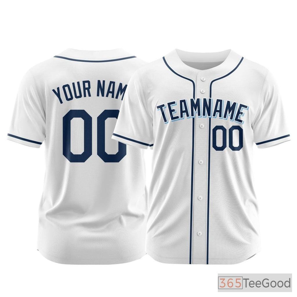 Navy Custom Baseball Jersey Tee - Stitched Name & Number Personalization for Men & Women