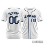 Navy Custom Baseball Jersey Tee - Stitched Name & Number Personalization for Men & Women