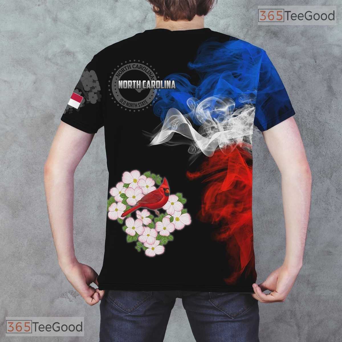 North Carolina Grey State Novelty Graphic 3D Printed Casual Unisex T-Shirt Tops