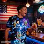 Glowing Neon Cat Animal Graphic Art Pattern 3D Printed Casual Unisex T-Shirts