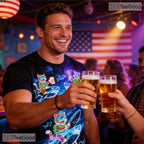 Glowing Neon Cat Animal Graphic Art Pattern 3D Printed Casual Unisex T-Shirts