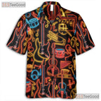 Neon Glow Music Guitar Drum Concert Festival Band Hawaiian Tee Unisex Outfit