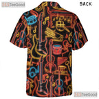 Neon Glow Music Guitar Drum Concert Festival Band Hawaiian Tee Unisex Outfit