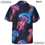 Neon Jellyfish Bioluminescent Ocean Space Aloha Party Hawaiian Shirt Unisex