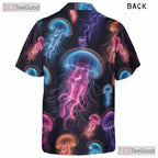 Neon Jellyfish Bioluminescent Ocean Space Aloha Party Hawaiian Tee Unisex
