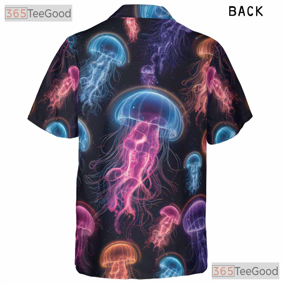 Neon Jellyfish Bioluminescent Ocean Space Aloha Party Hawaiian Tee Unisex