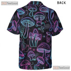 Neon Psychedelic Mushroom Hawaiian Shirt, Trippy Festival Wear Unisex