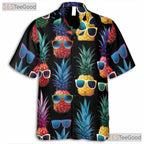 Neon Retro Pineapple Tropical Vibes Aloha Hawaiian Shirt Men Women Summer Top