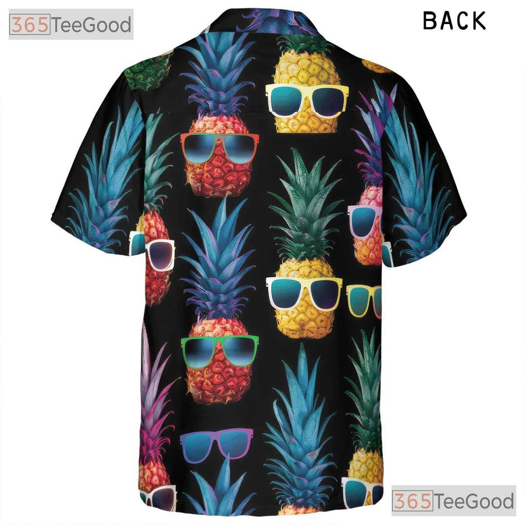 Neon Retro Pineapple Tropical Vibes Aloha Hawaiian Shirt Men Women Summer Top