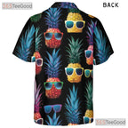 Neon Retro Pineapple Tropical Vibes Aloha Hawaiian Shirt Men Women Summer Top