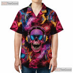 Neon Skeleton Gothic Skull Hawaiian Shirt Unisex Summer Beach Party Outfit