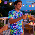 Vibrant Neon Tropical Floral Nature Graphic 3D Printed Casual Unisex T-Shirts