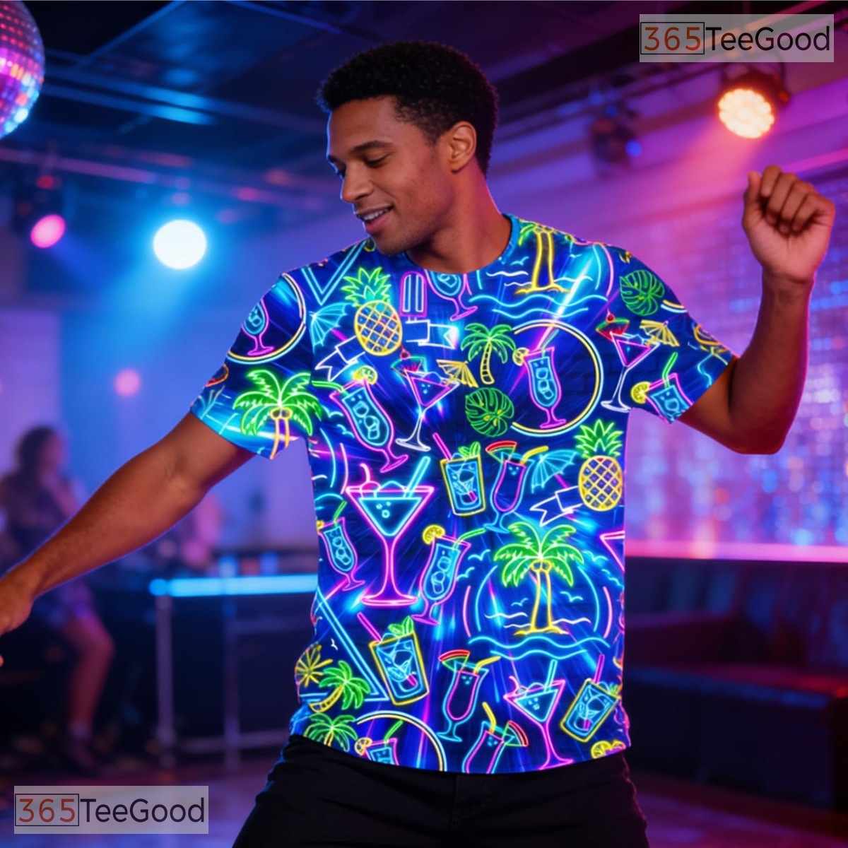 Vibrant Neon Tropical Floral Nature Graphic 3D Printed Casual Unisex T-Shirts