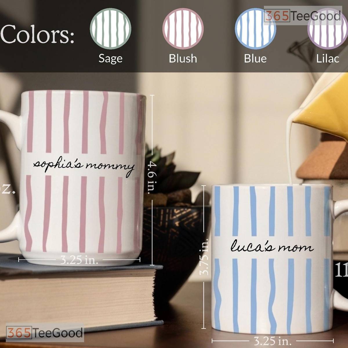 Personalized New Mom Name Future Parent Mother's Day Gift Colorful Ceramic Accent Mug