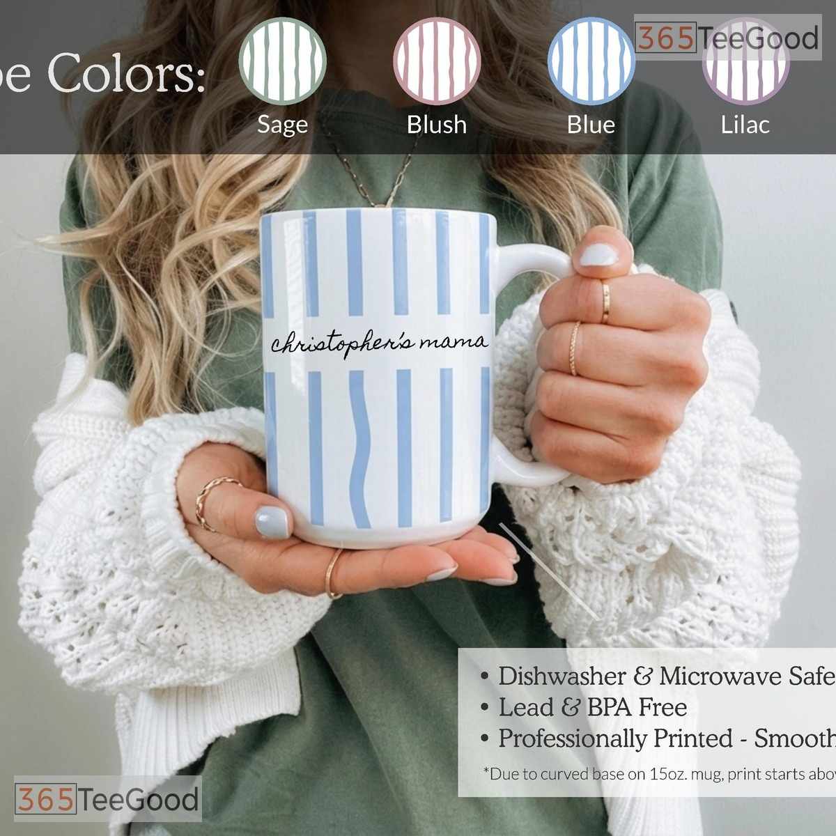 Personalized New Mom Name Future Parent Mother's Day Gift Colorful Ceramic Accent Mug
