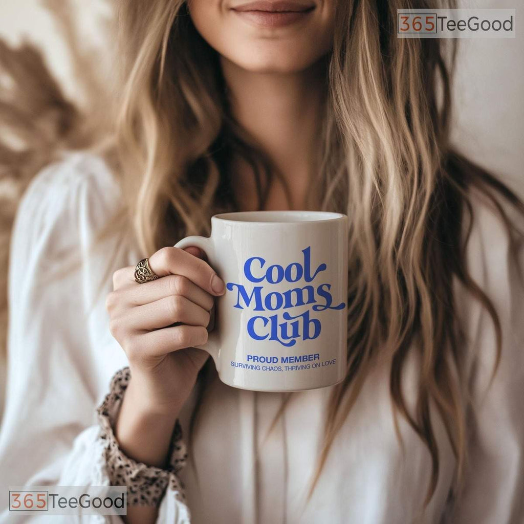 Cool Moms Club New Parent Mug - Funny Motherhood Appreciation Gift Ceramic Accent Mug