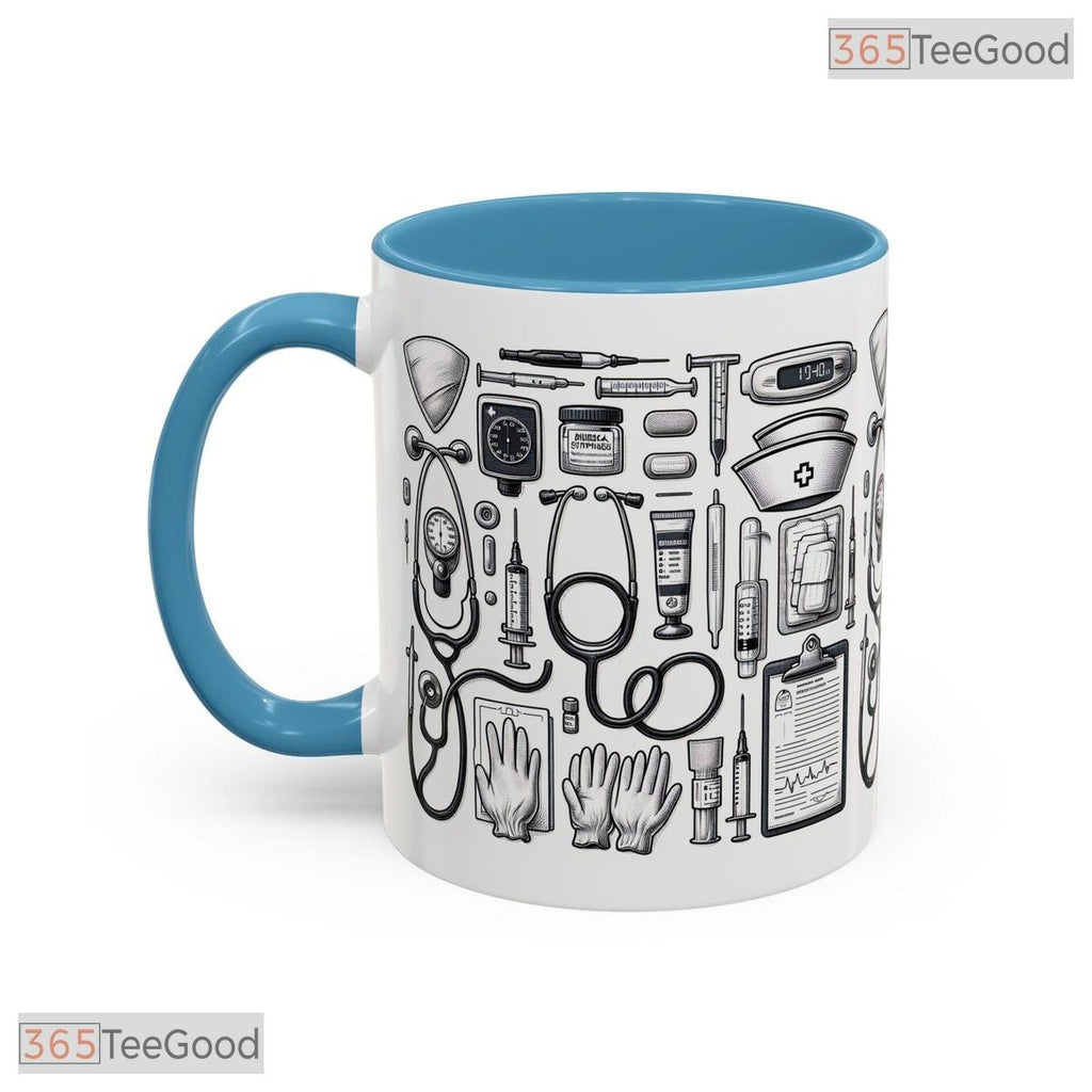 Nurse Medical Theme Accent Mug - Healthcare Professional Appreciation Ceramic Coffee Cup