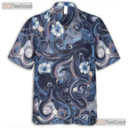 Ocean Octopus Blue Sea Creature Hawaiian Shirt Men Women Tropical Outfit