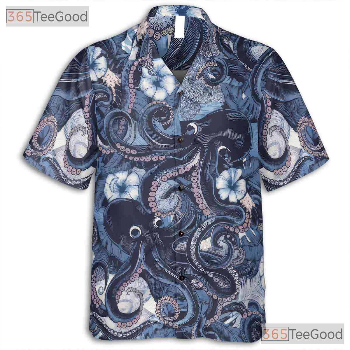 Ocean Octopus Blue Sea Creature Hawaiian Shirt Men Women Tropical Outfit