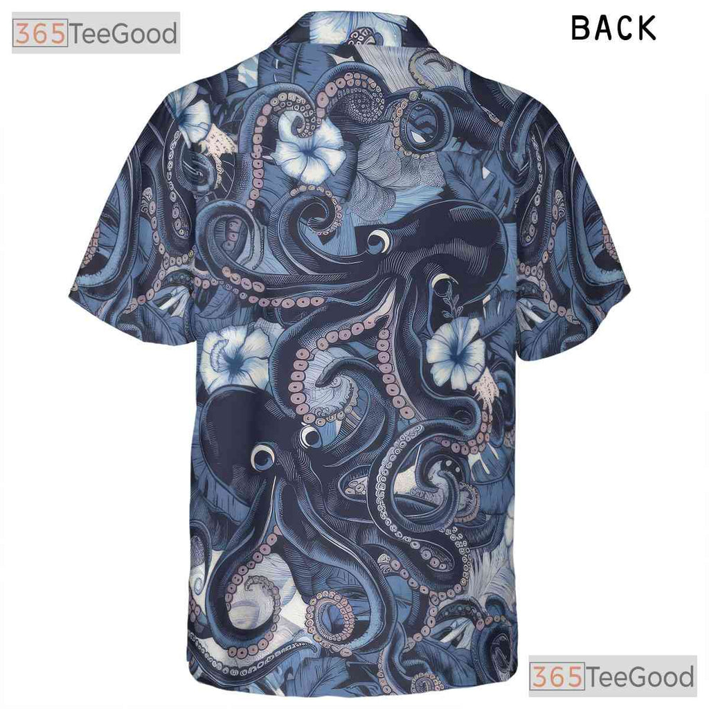 Ocean Octopus Blue Sea Creature Hawaiian Shirt Men Women Tropical Outfit