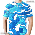 Tropical Ocean Wave Surfing Graphic 3D Printed Casual Unisex Tee Shirt Styles