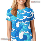 Tropical Ocean Wave Surfing Graphic 3D Printed Casual Unisex Tee Shirt Styles