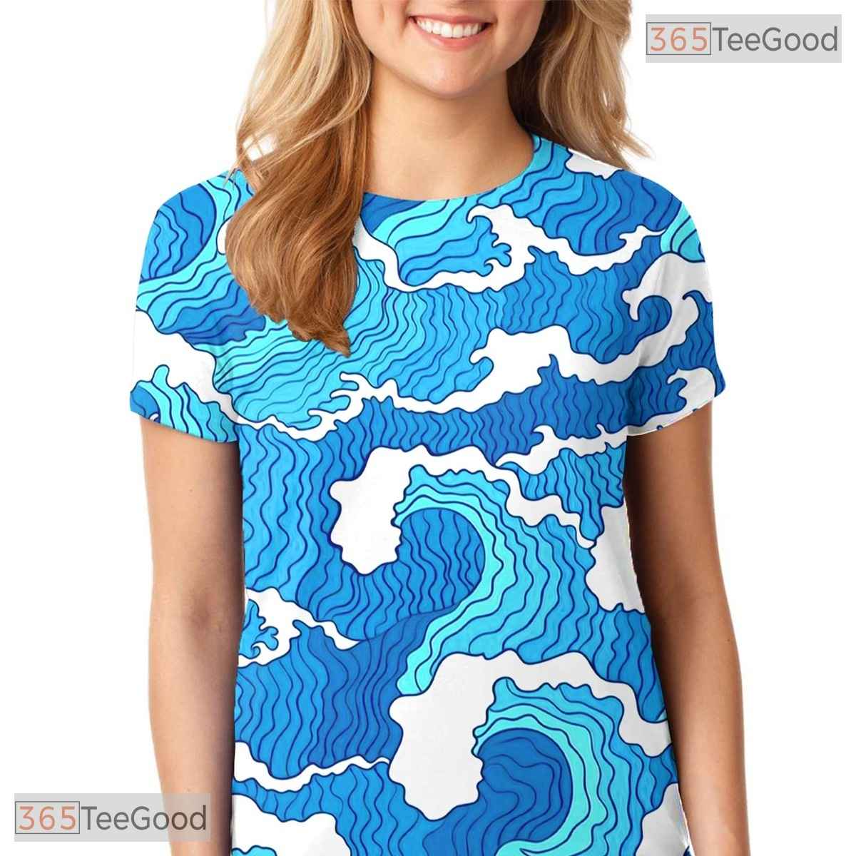 Tropical Ocean Wave Surfing Graphic 3D Printed Casual Unisex Tee Shirt Styles
