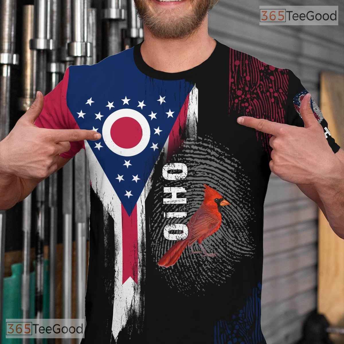 Ohio State Black Novelty Graphic 3D Printed Casual Short Sleeve Unisex Tee Shirt