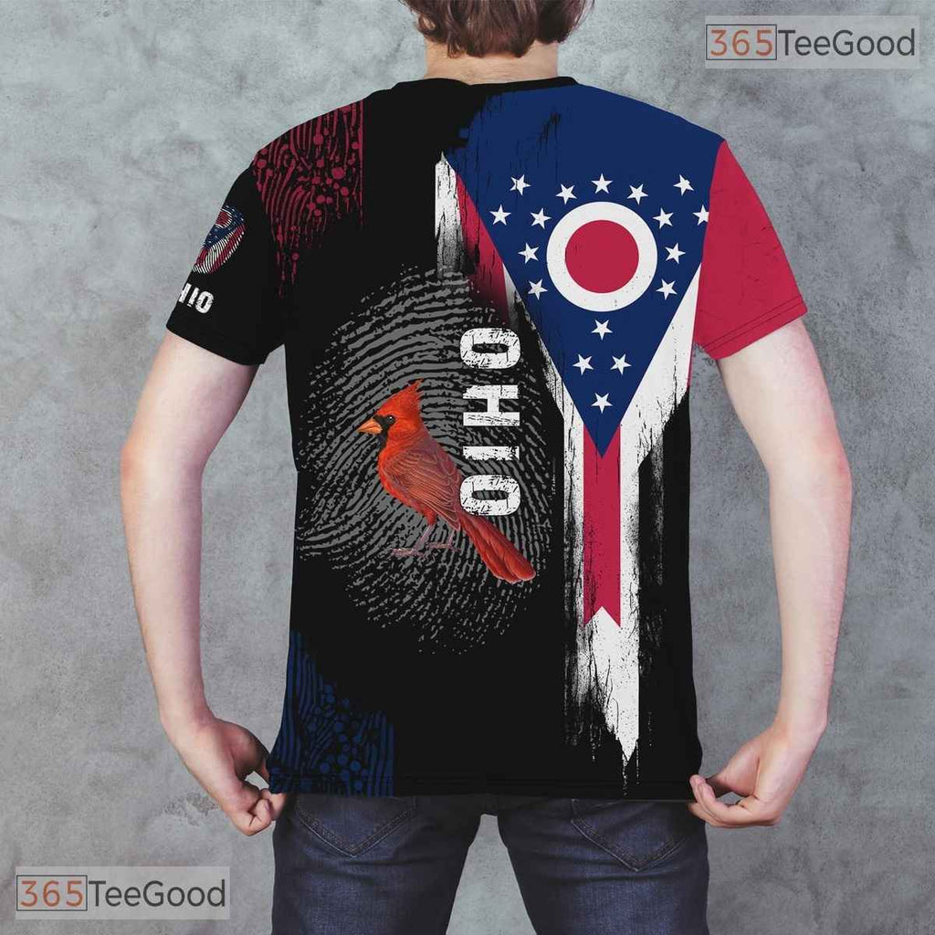 Ohio State Black Novelty Graphic 3D Printed Casual Short Sleeve Unisex Tee Shirt