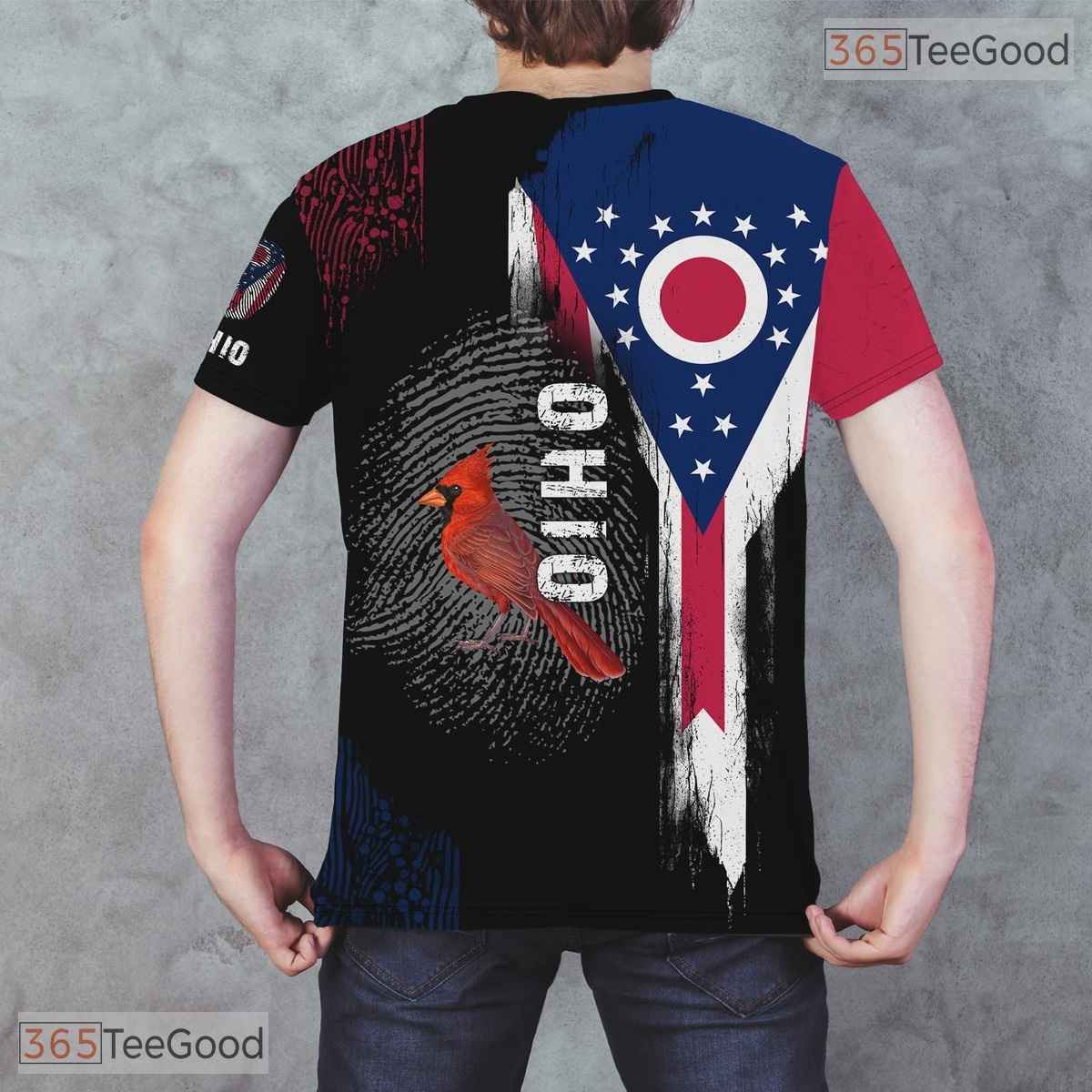 Ohio State Black Novelty Graphic 3D Printed Casual Short Sleeve Unisex Tee Shirt