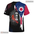 Ohio State Black Novelty Graphic 3D Printed Casual Short Sleeve Unisex Tee Shirt