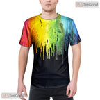 Artistic Oil Paint Splash Graphic Art 3D Printed Casual Unisex Tee Shirt Top