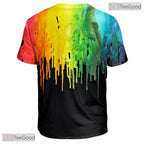 Artistic Oil Paint Splash Graphic Art 3D Printed Casual Unisex Tee Shirt Top