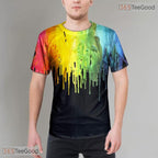 Colorful Oil Paint Stroke Art Graphic 3D Printed Casual Unisex T-Shirt Tops