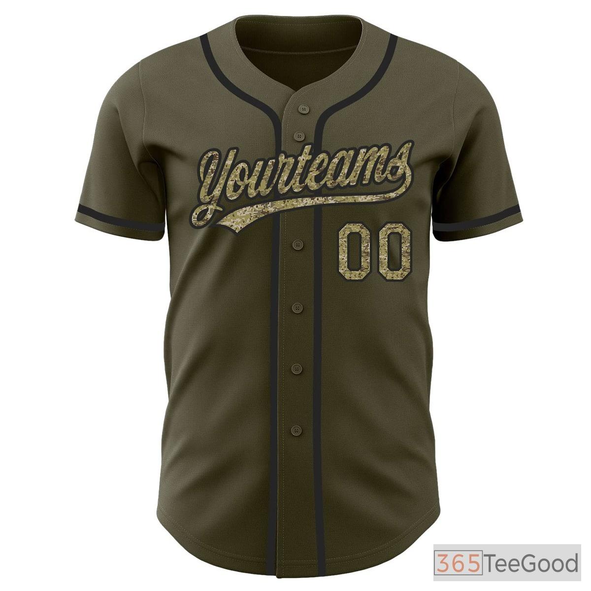 Olive Green Baseball Jersey Tee for Men & Women - Your Customization Essential