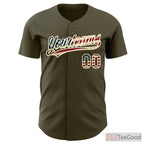 Olive Green Baseball Jersey Tee for Men & Women - Design Your Own Unique Style