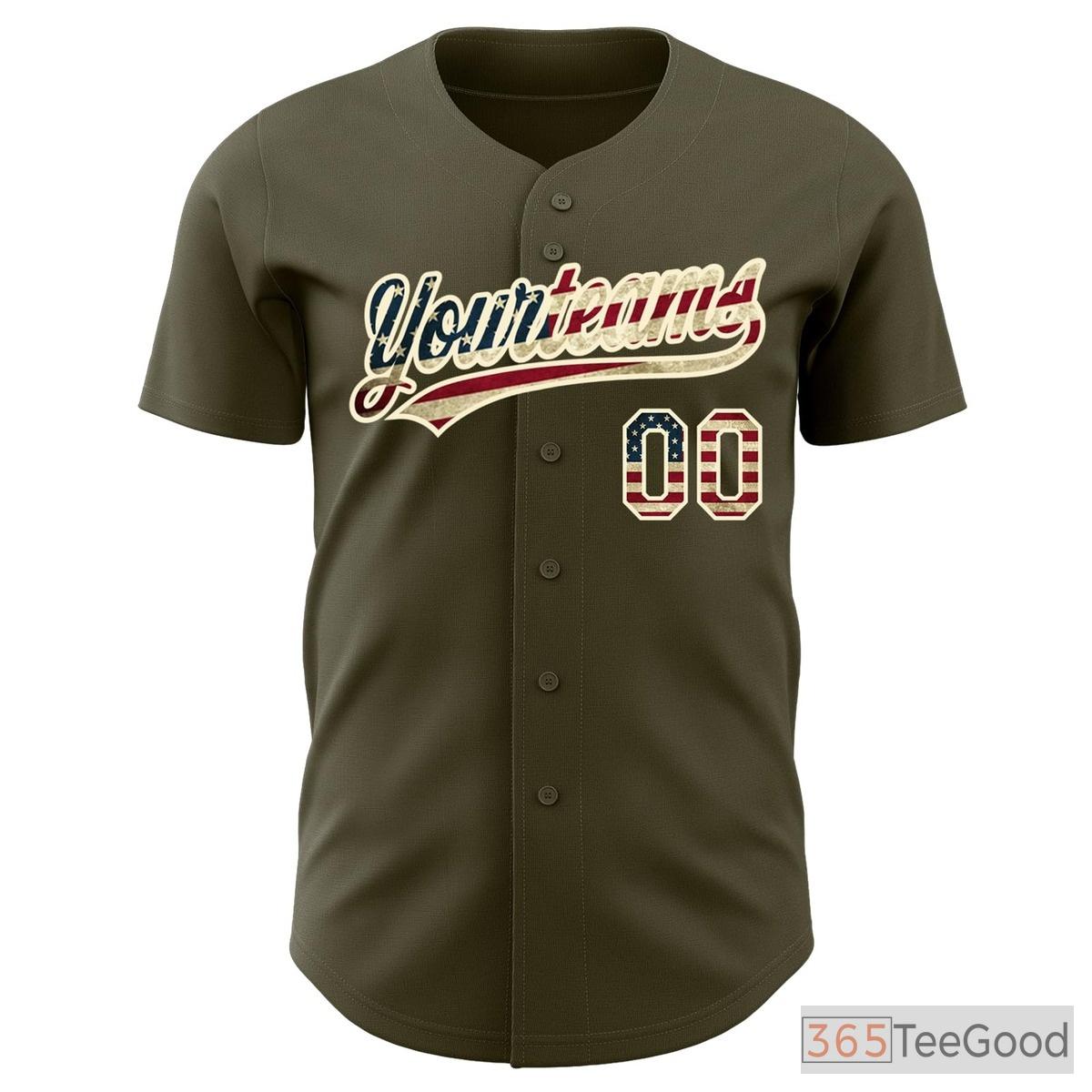 Olive Green Baseball Jersey Tee for Men & Women - Design Your Own Unique Style