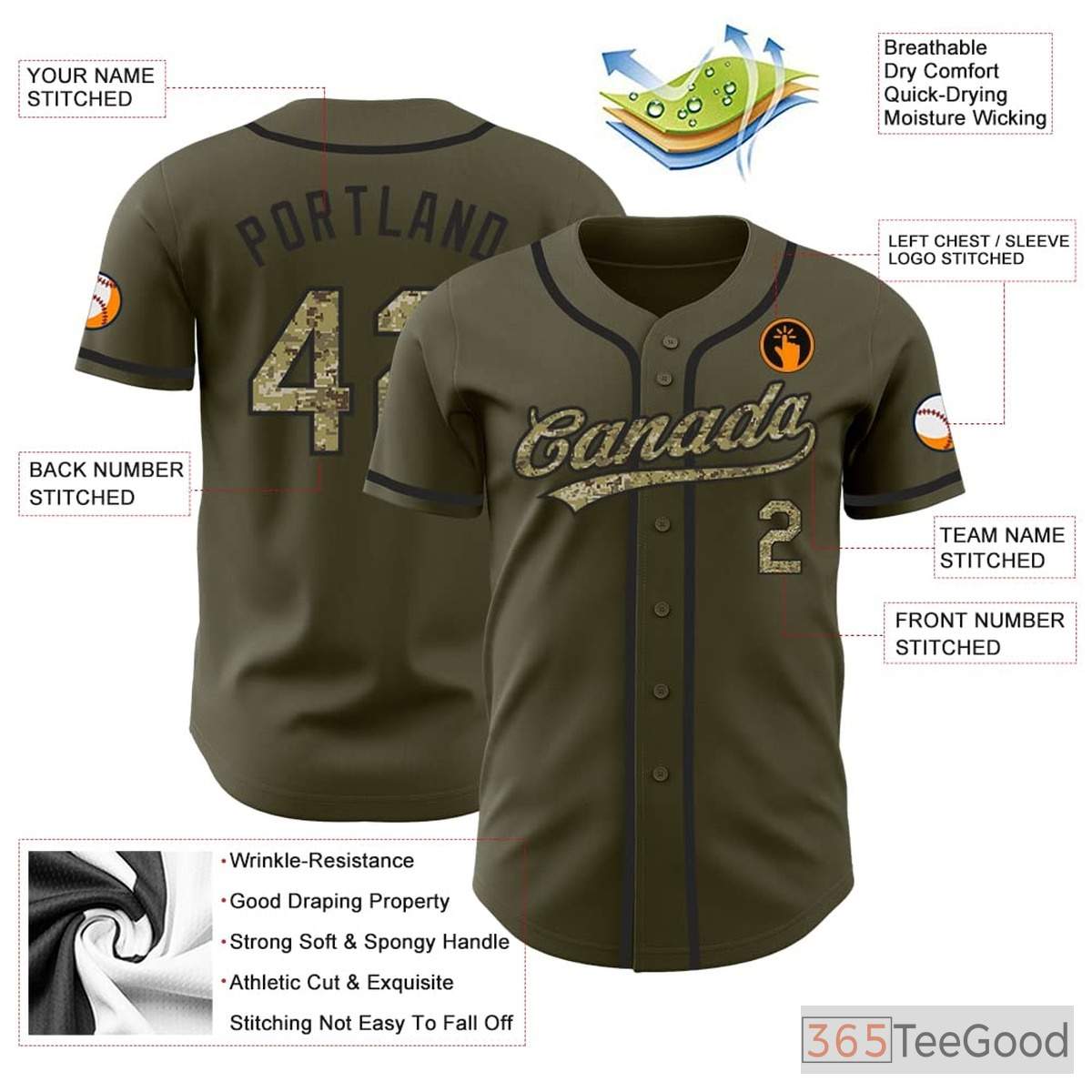 Olive Green Baseball Jersey Tee for Men & Women - Your Customization Essential