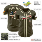 Olive Green & Beige Baseball Jersey Tee for Men & Women - Your Base for Personalization