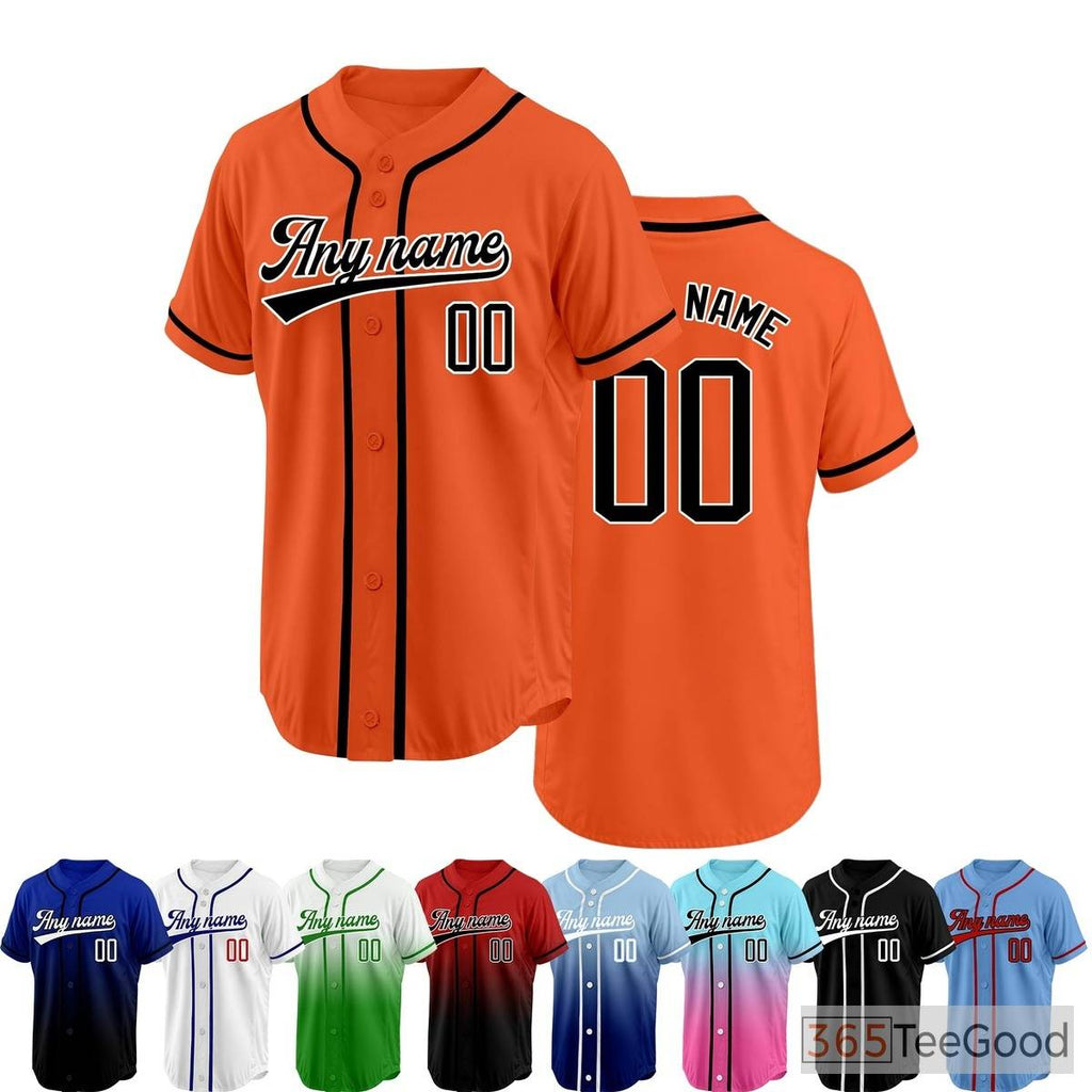 Orange Baseball Jersey Tee for Men & Women - A vibrant choice for daily wear
