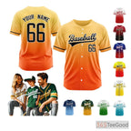 Orange Baseball Jersey Tee for Men & Women - Design Your Stitched Player Identity