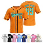 Orange Baseball Jersey Tee for Men & Women - Customizable for Your Apparel Needs