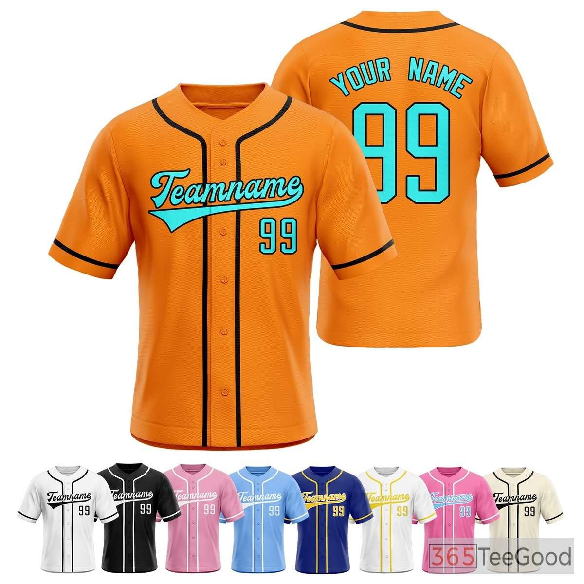 Orange Baseball Jersey Tee for Men & Women - Customizable for Your Apparel Needs