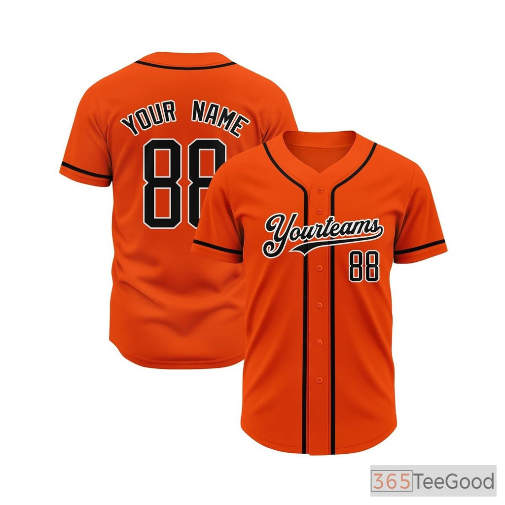 Orange Baseball Jersey Tee for Men & Women - A distinct base for custom designs
