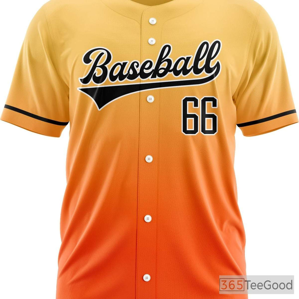 Orange Baseball Jersey Tee for Men & Women - Design Your Stitched Player Identity