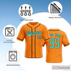 Orange Baseball Jersey Tee for Men & Women - Customizable for Your Apparel Needs