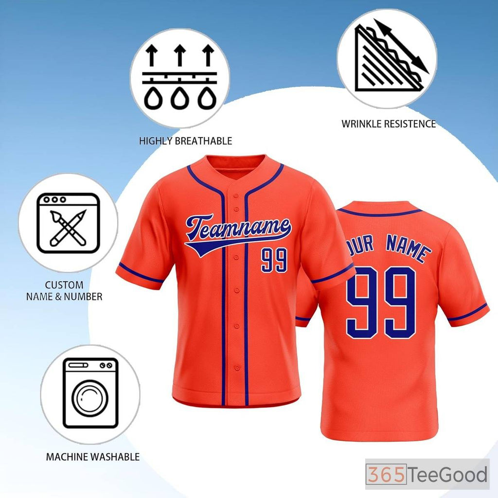 Orange Baseball Jersey Tee for Men & Women – A Premium Option for Team & Fan Wear