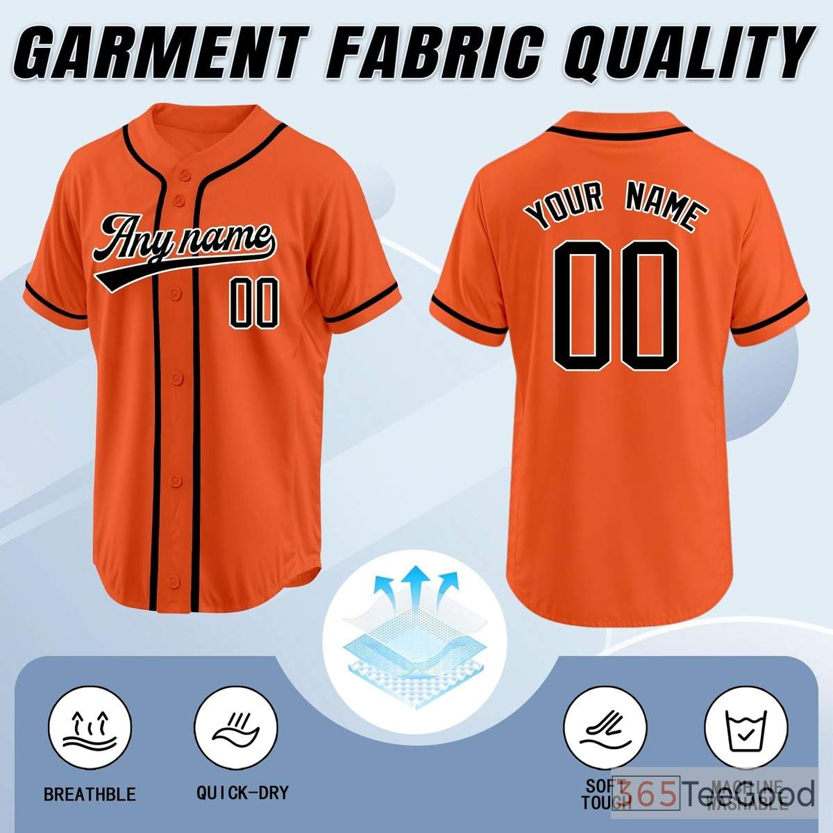 Orange Baseball Jersey Tee for Men & Women - A vibrant choice for daily wear